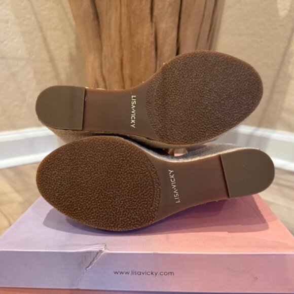 Lisa Vicky GEMI-V Espadrille Wedge Sandals Cognac NIB - Picture 5 of 5